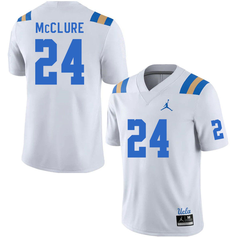 Men #24 Jerry McClure UCLA Bruins College Football Jerseys Stitched Sale-White